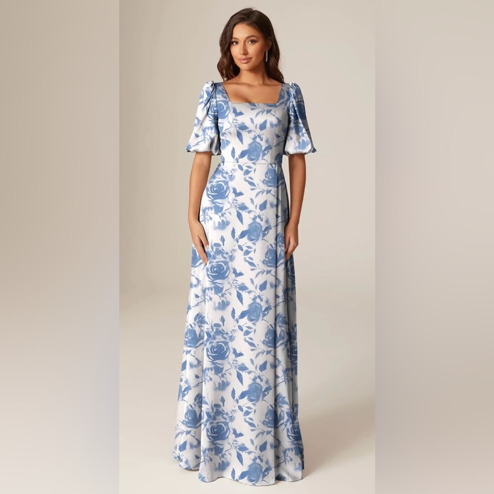 AW Bridal Etta Dress - Blue Floral Women's Dress